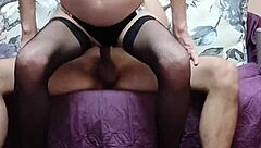 Чувствую страсть с худой зрелой сукой в белье