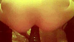 Amateur teen 18+ is doing home solo DEEP FISTING in her asshole with anal sex toy.