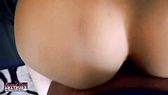 Skinny Brunette Coed Sabrina Gives Deepthroat Blowjob in Lingerie and Swallows Cumshot in POV Domination.