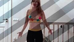 four dancers with glasses perform a huge belly routine to music