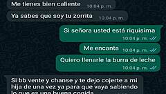 Conversacion de whatsapp con la jefa de mi amigo Oscar me lleva a creampie casero en webcam!
