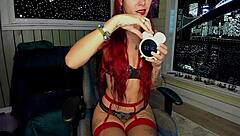 Naughty Redhead Girlfriend Masturbates With Vibrator And Gives Sloppy Blowjob Ending In Cum On Tits