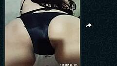 Conversacion de whatsapp con la jefa de mi amigo Oscar me lleva a creampie casero en webcam!