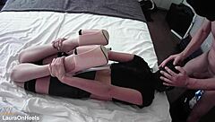 i love how this milf grabs my big cock for deepthroat choking and rough face fucking in pantyhose compilation