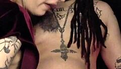 Bourgogne Velour Blonde Milf Gives Sloppy Blowjob And Ball Licking To Big Black Cock