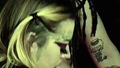 Bourgogne Velour Blonde Milf Gives Sloppy Blowjob And Ball Licking To Big Black Cock