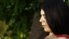 aj applegate and olivia lua shared an intimate moment with passionate kissing and licking by the pool.