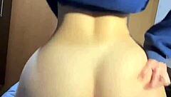 best reverse cowgirl ive ever experienced with skinny girlfriend spreading huge ass in dorm roommate passionate sex