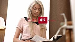 tattooed blonde with braces gets intimate and filled up in hardcore session