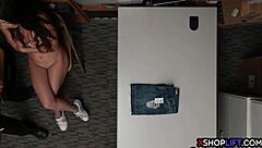 petite teen 18+ SHOPLIFTER CAUGHT stealing in the store. she gets FUCKED hard by security guard in reality scene
