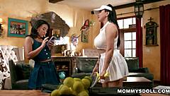 Kimmy Kimm Craves Naughty Fun With Stepmom Romi Rain In Tennis Outfit
