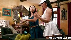 Kimmy Kimm Craves Naughty Fun With Stepmom Romi Rain In Tennis Outfit