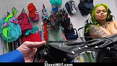 hey that milf thief wife karen got caught stealing from the store by officer jack vegas