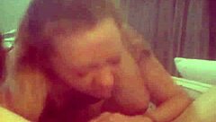 Sloppy deepthroat face fucking her just as hard as pounding that wet pussy!