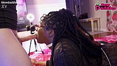 Black 28-Year-Old Ebony Whore Inhales White Daddy With Deepthroat Gagging