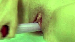 Naughty DAISY MASTURBATES her pussy using dildo at bathtub