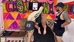 BBW Woman With Giant Ass Gets Tattooed While Licked In Ass And Pussy