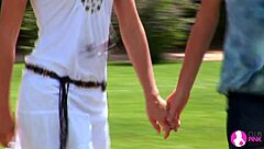 Lesbian Sex with Outdoor Kissing and Licking in Shadows - Viv Thomas HD!