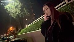 Smoking Hot Italian Milf Artemisia Love Enjoys Solo Outdoor Cigarette Session With Long Hair Flowing!