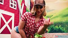 milkmaid tommy king performs detailed milking on shemales eva maxim and zariah aura with ass licking