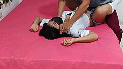 In this homemade Canadian student roleplay, the curvy Latina in cosplay lingerie gets dominated by her muscular neighbor. Things heat up with ass shaking until the actor surprisingly throws his phone.