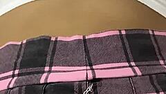 Dominating home video shows teen in miniskirt virgin begging master for anal sex with perfect tits