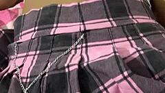 Dominating home video shows teen in miniskirt virgin begging master for anal sex with perfect tits