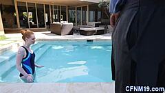 Cfnm redhead gets cum dumped all over 😏