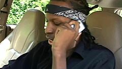 Fully clothed babe sucks huge black monster cock in wild interracial action