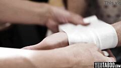 The lonely milf stepmom with big tits took a bath. Then she hooked up with her young hung stepson for some intense action.