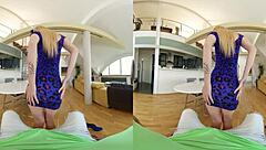 in this czech vr experience a mesmerizing blonde girlfriend gets horny in lingerie then rides your cock in cowgirl and doggystyle pov with natural tits bouncing