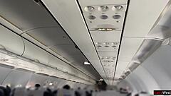 Oh wow, public cock flashing in airplane - that girl brought me to cum in just 2 minutes