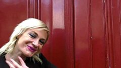 blonde cougar starts fucking wildly in the car during october 31 event