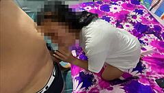 skinny 18-year-old teen licks her stepdad's big cock before rough doggystyle fucking in homemade quickie.