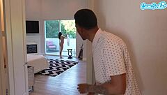 Naughty teen stepsister seduces stepbrother for first-time doggystyle fucking and orgasm