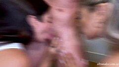 Hot yoga teacher fucks his horny latina students with big tits in a steamy group session