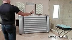 Curvy Big-Titted Blonde Babe Suggests Oily Massage Leading To Hardcore Fucking With New Masseuse And Fat Owner.