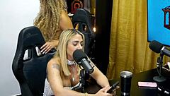 Brazilian Blonde Novinha Flashes Wet Big Pussy in Outdoor Podcast Interview Leading to First-Time Anal Assfucking
