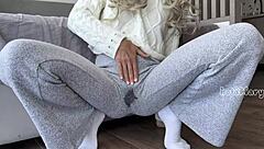 Big Ass Babe Holds Back Cum Squirt In Panties