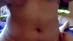 Amateur couple enjoys sensual sex with curvy Latina ex-girlfriend riding big cock.