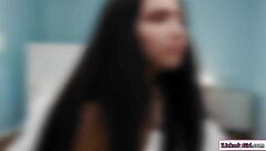 Busty lesbian films girlfriend eating pussy in lingerie with face sitting scissoring and kissing on bunny outfit