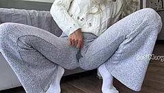 Big Ass Babe Holds Back Cum Squirt In Panties