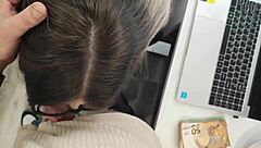 pov blowjob en la oficina con mi jefa tetona