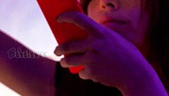 tight blue jean latina wet pussy fucked rough with big dildo until creampie orgasm