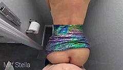 Milf Stella refuses condom for intense bathroom fuck as club slut