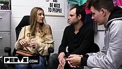 Kenzie Love gets her big tits covered in cum in front of hubby and stepson - Pervz