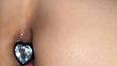 Do you love seeing Aaliyah Yasin take it deep in her tight virgin ass with that jewel sparkling?