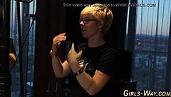 lez girls in glasses finger each other in this compilation