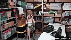 Hey, shoplifter Alyce Anderson gets a tough lesson with some intense blonde teen action in the store