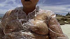 dominatrix mistress april prepared fresh warm pee in a homemade outdoor toilet scene with femdom elements